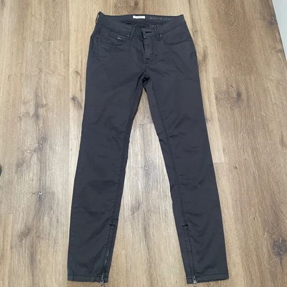Burberry Bayswater Skinny Zip Pants, Dark Grey, Size 27 - Picture 1 of 10
